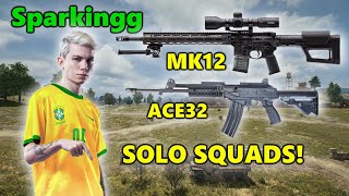 Sparkingg - MK12 + ACE32 - SOLO SQUADS! - PUBG