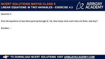 NCERT Solutions Class 9 Maths Chapter 4 Exercise 4.3 Question 2 - Linear Equation in two variables