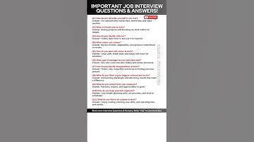 11 Most Important Job Interview Questions and Answers