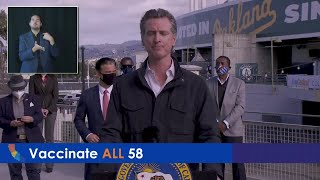 California Governor Gavin Newsom addresses the reopening of schools, sports