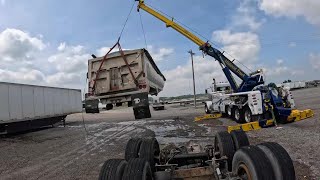 TAKING A DUMP TO THE DUMP!  WRECKED DUMP TRAILER LOAD OUT