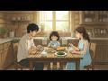 Relaxing Animation 🌧 Cozy Rainy Cooking Night | Family Dinner &amp; Sleep Ambience