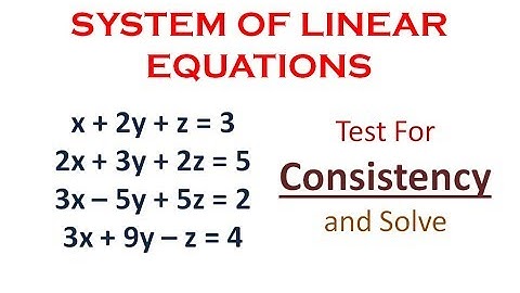 Numerical on System of Linear Equations || Matrices || Engineering Mathematics