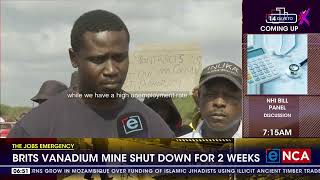 The jobs emergency | Brits vanadium mine shut down for two weeks