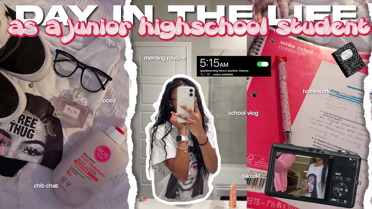 DAY IN THE LIFE AS A JR. HIGH SCHOOL STUDENT!! ♡ morning routine, ootd, school vlog, tiktok dances