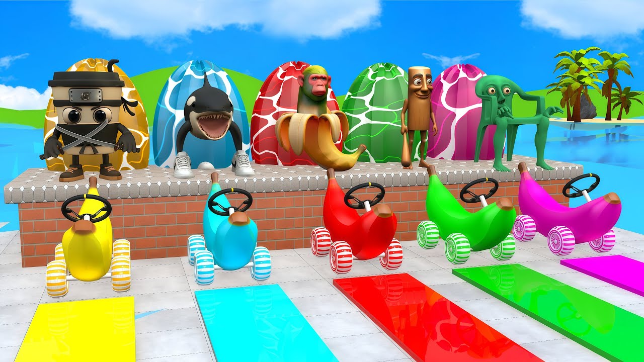 Long Slide Game With Cow Elephant Gorilla Hippopotamus Tiger 3d Animal Game Funny 3d Animals