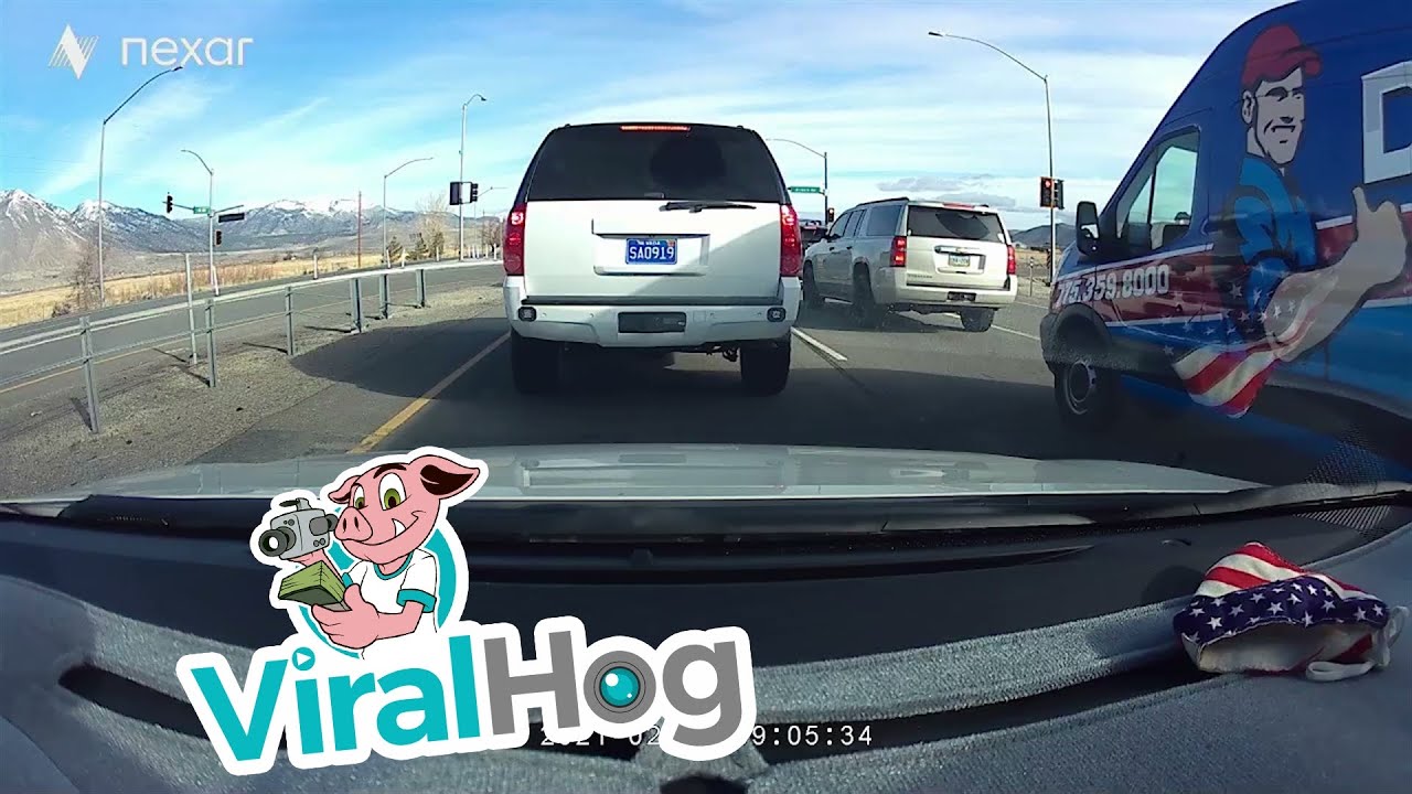 Truck Smashes Through Slow Lane || ViralHog - YouTube