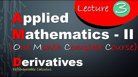 Differentiation  | Applied Maths - II | Polytechnic Diploma Course (Lecture - 3) | One Month course