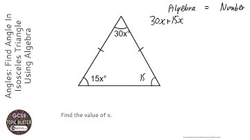 Angles: Find Angle In Isosceles Triangle Using Algebra (Grade 3) - OnMaths GCSE Maths Revision