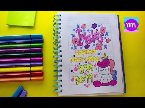 Ideas Para Marcar Cuaderno De Ingles Con Dibujo De Unicornio Como