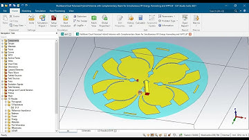 four-element Vivaldi antenna array  for hybrid antenna as HP , simulation results using CST