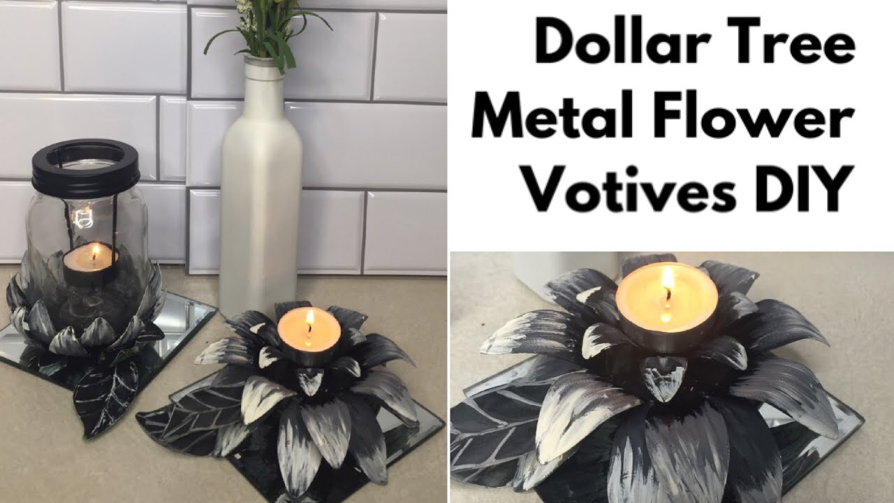 Metal Flower Votives Dollar Tree DIY 