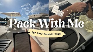 Pack With Me for TWO Sandals Resorts!