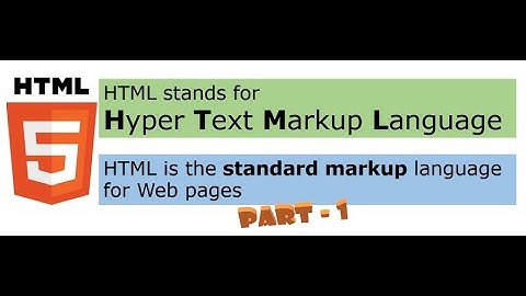 HTML - Part1 - Basic Tags and Formatting in HTML