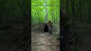 Solo Camping in Deep Forest 🌲 Building My Own Bushcraft Shelter  #bushcraft #solocamping #outdoors