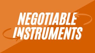 Negotiable instruments Part 1 video