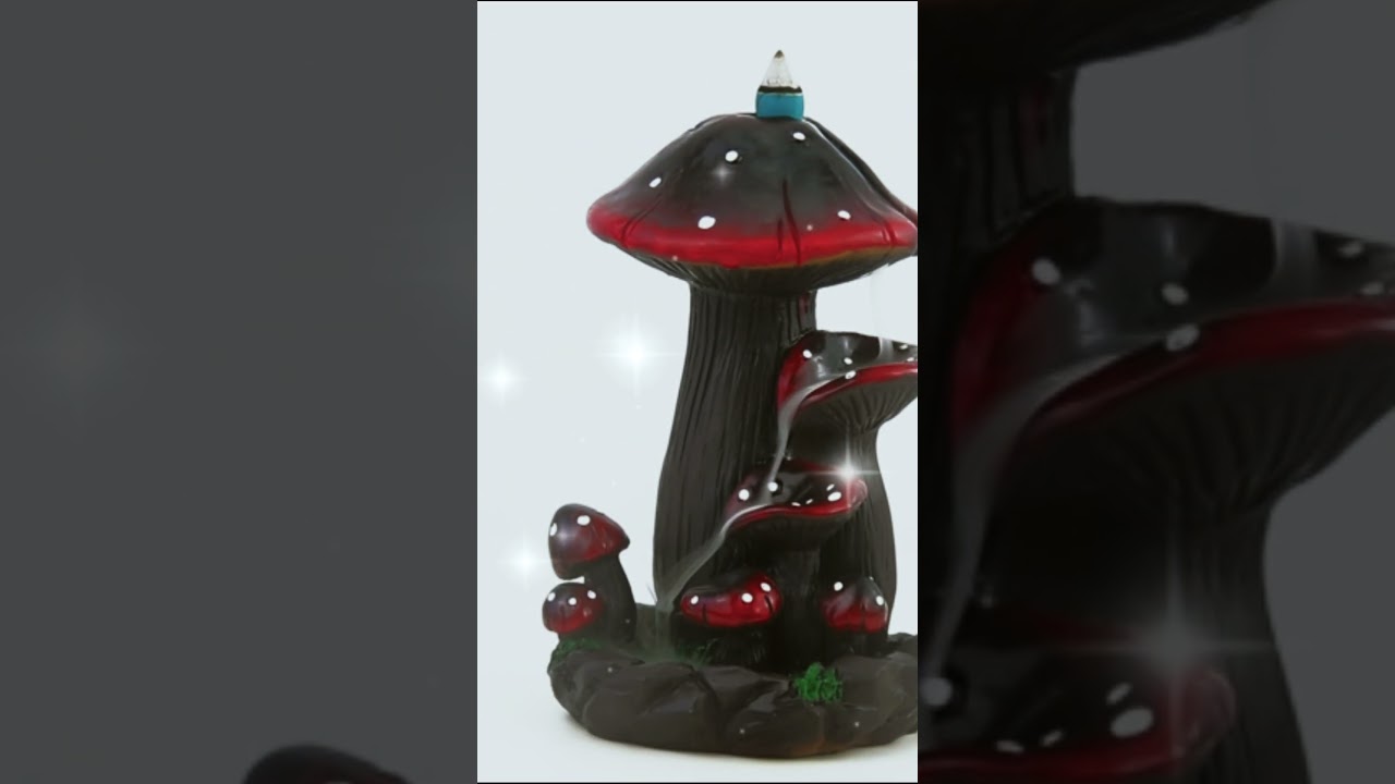 Cute Mushroom Waterfall Backflow Incense Holder | A Relaxing Way to Add Nature to Your Home 