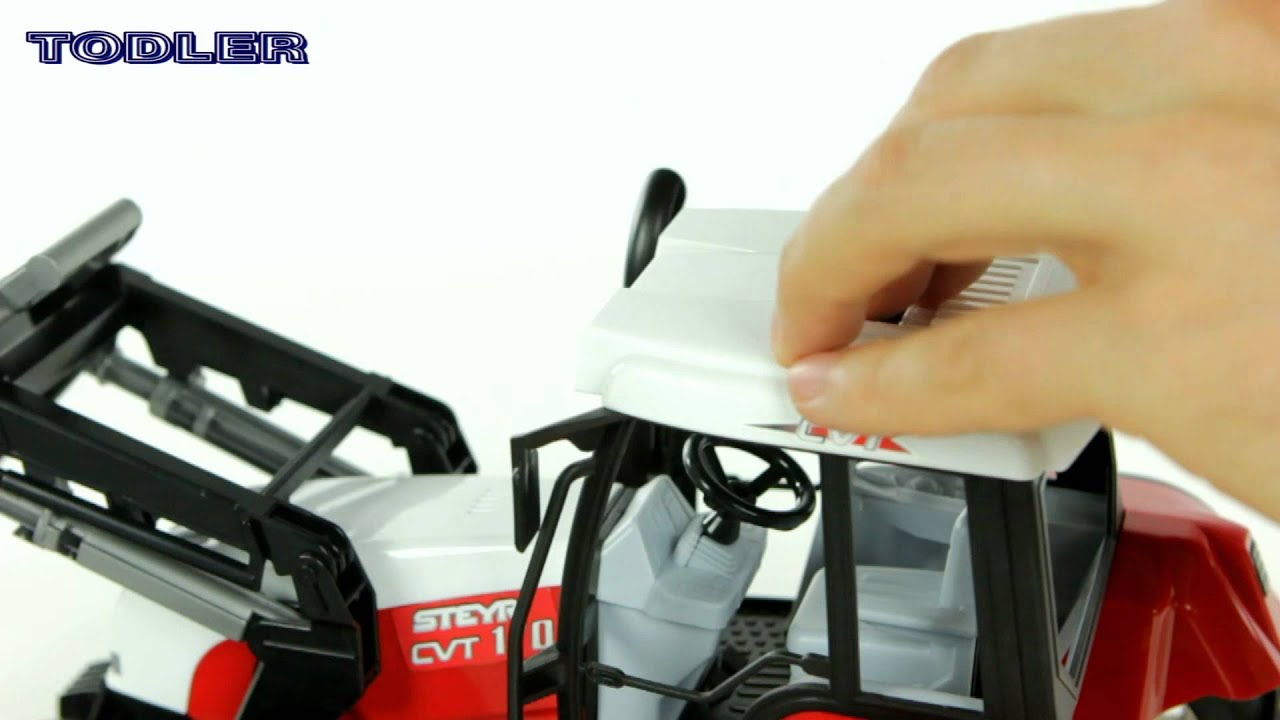 Bruder 02088 Tractor Steyr CVT 170 with Frontloader and Timber Trailer