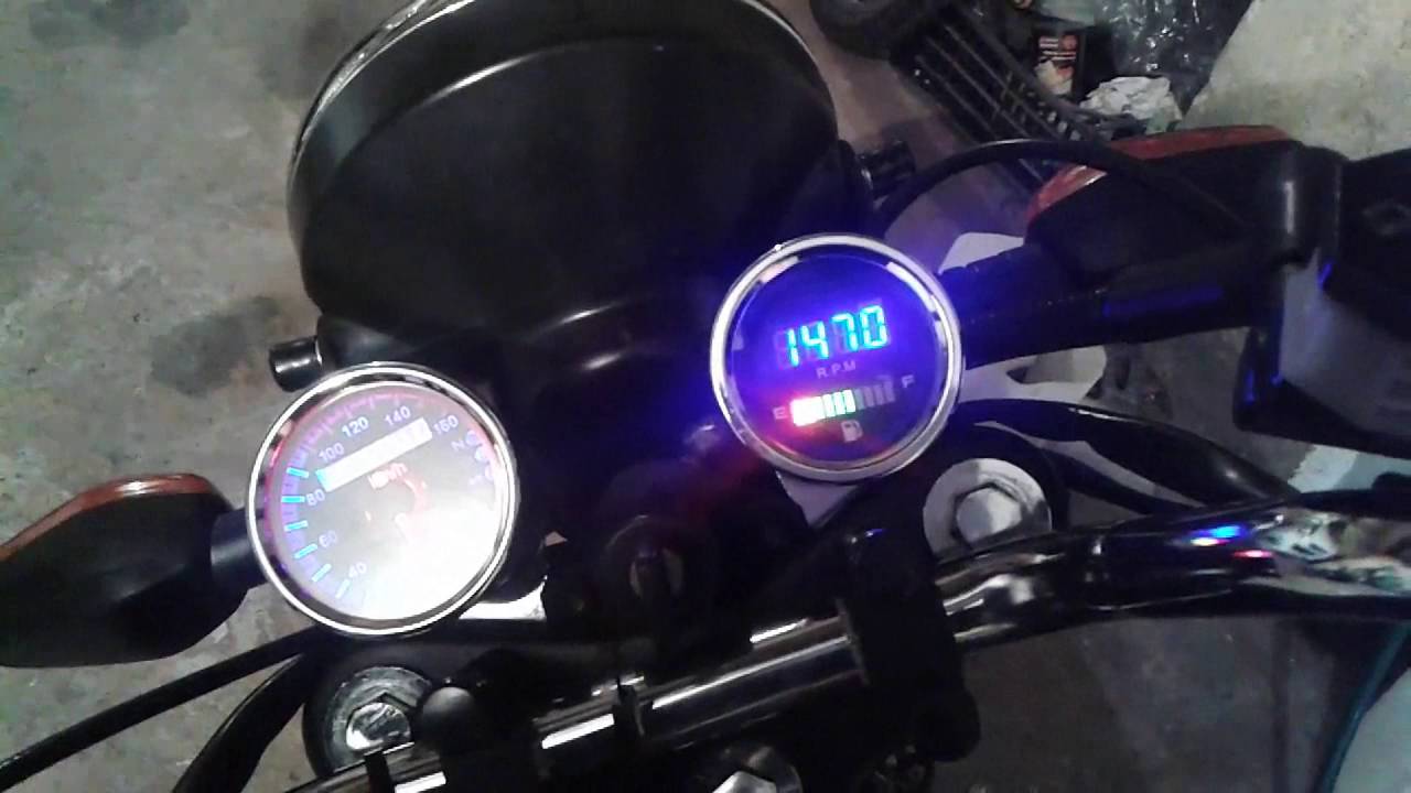 Motorcycle Tachometer With Fuel Indicator And Speedometer Youtube