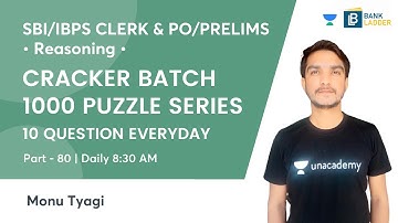 1000 Question Puzzle Series | Day 80 | Cracker Batch | Target SBI PO/Clerk 2021 | Monu Tyagi