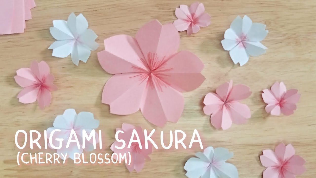 Origami cherry blossom easy 🌸 how to make paper sakura flower