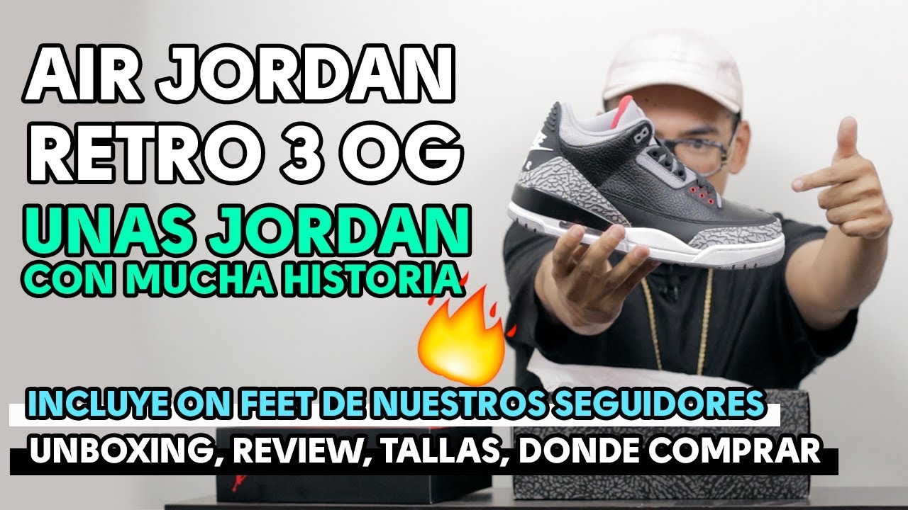 Todo sobre la AIR JORDAN RETRO 3 OG BLACK CEMENT | Mira el video antes de  comprarla! - YouTube
