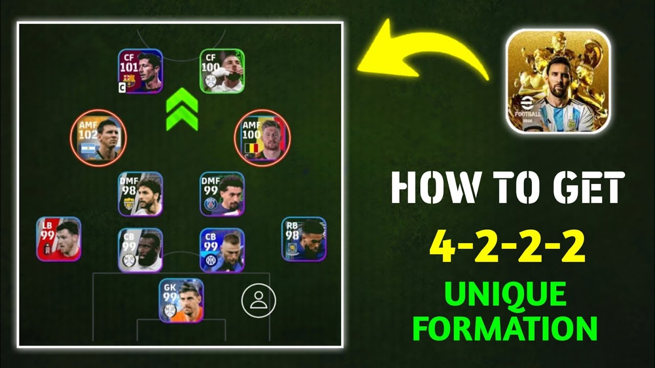 How To Get 4222 (2 AMF) Formation in eFootball 2024 Mobile | Trick To ...