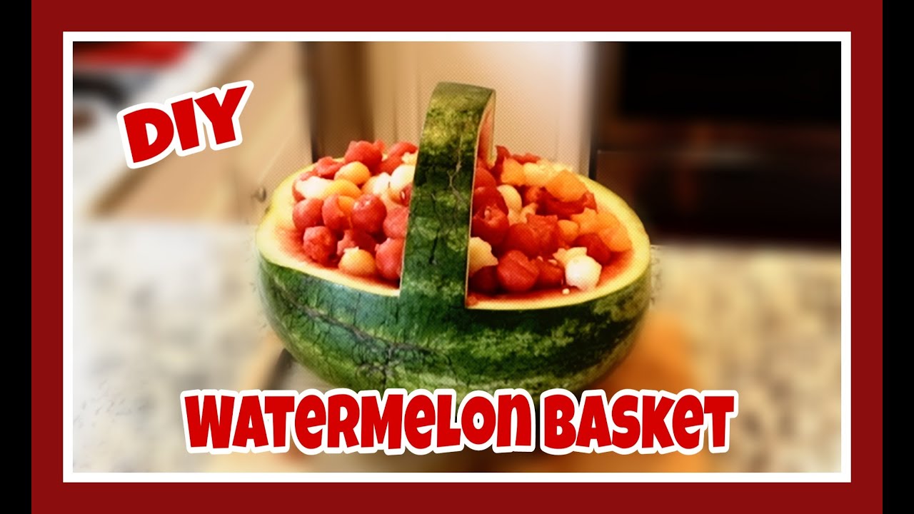 How To Make a Watermelon Basket Rubberband Method!  Easy!