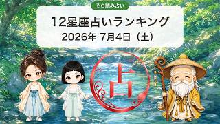 【今日の12星座占い🍀】2026年7月4日(土)|12星座別ランキング🕊 12星座のそら読み占い・テーマは「軽やかな言葉が味方の日」|恋愛運|西洋占星術|星座占い|今日の運勢|仕事運|金運|健康運 【今日の12星座占い🍀】2026年7月4日(土)|12星座別ランキング🕊 12星座のそら読み占い・テーマは「軽やかな言葉が味方の日」|恋愛運|西洋占星術|星座占い|今日の運勢|仕事運|金運|健康運