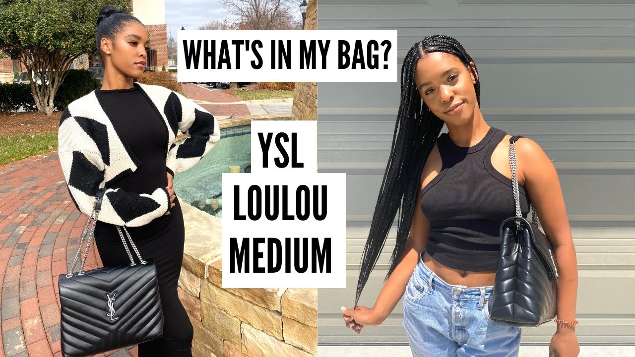 WHAT'S IN MY BAG  YSL LOULOU MEDIUM SHOULDER BAG 