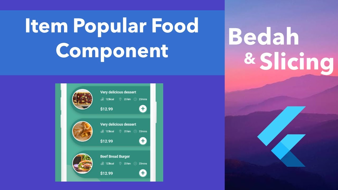 19. Bedah & Slicing UI to Flutter - Item Popular Food - YouTube