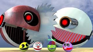 Pacman vs Monsters Best Compilation | Pacman & Mecha Dog & Droid Pacman vs Biped Robot Monster