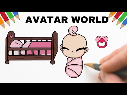 Como Desenhar BEBÊ AVATAR WORLD+ ACESSÓRIO+ BERÇO #bonecadepapel # ...