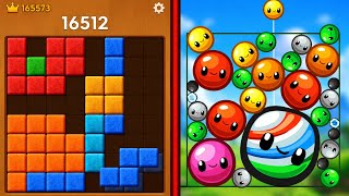 Block Blast Puzzle 🧩 VS Gem Fusion 🫠 watermelon game Satisfying Gameplay  screenshot 2