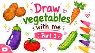 🥕 How to Draw Vegetables Part 1 | Easy & Simple Drawing 🥕 How to Draw Vegetables Part 1 | Easy & Simple Drawing