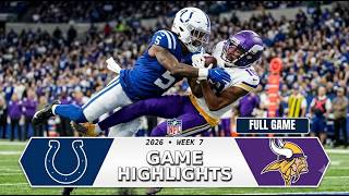 Colts Vs. Vikings Full Game Highlights | 25, Oct 2026 | NFL Week 7