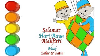 cara melukis dan mewarna Upin dan Ipin