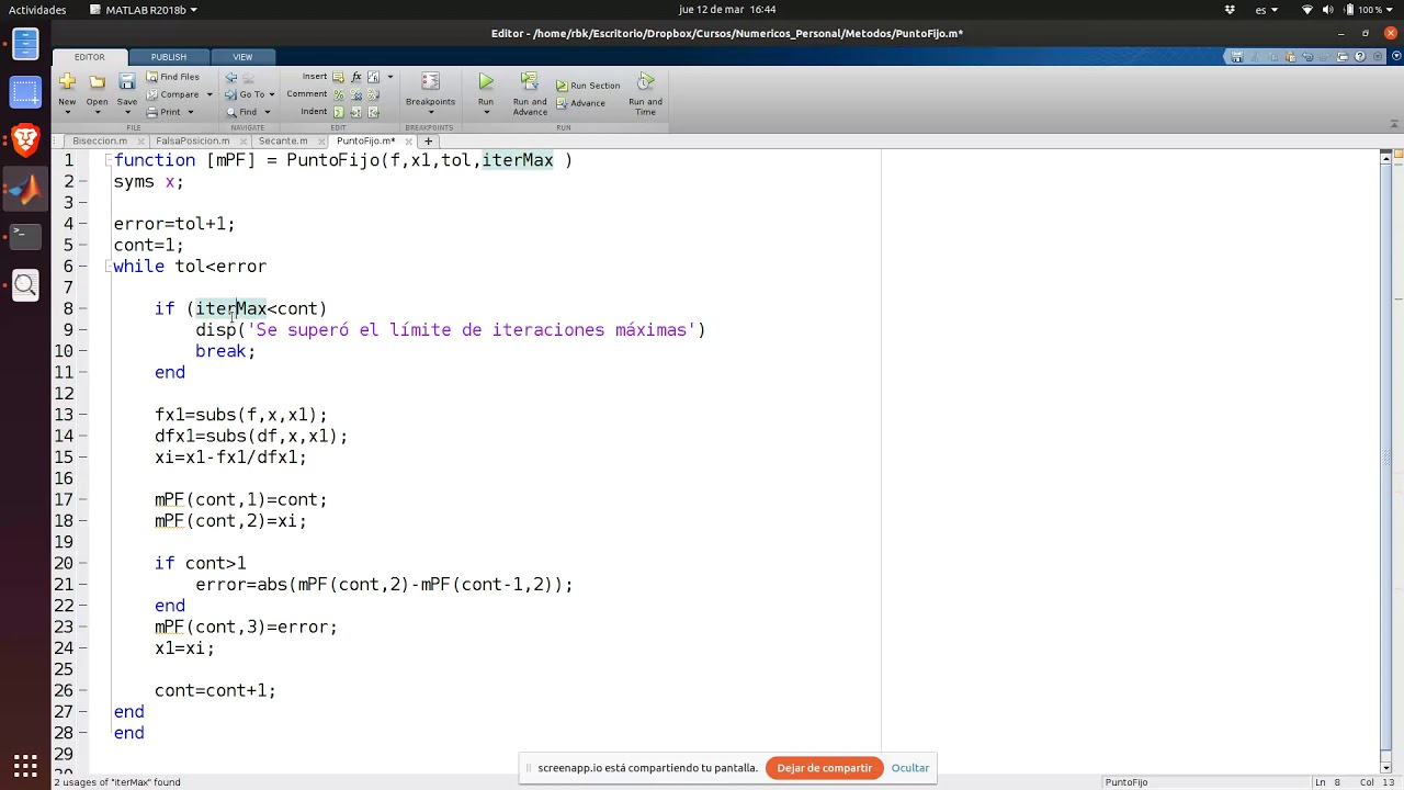 P03 Programación del método de punto fijo en Matlab - YouTube