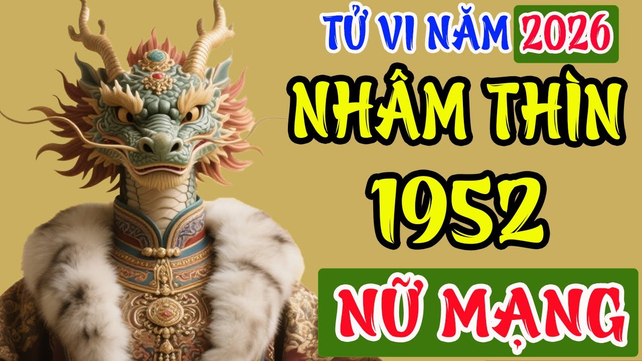 Tử Vi Tuổi Nhâm Thìn 1952 Nữ Mạng Năm 2026, Quý Nhân Nâng Đỡ, Tiền Tài Sung Túc, An Nhiên Thảnh Thơi