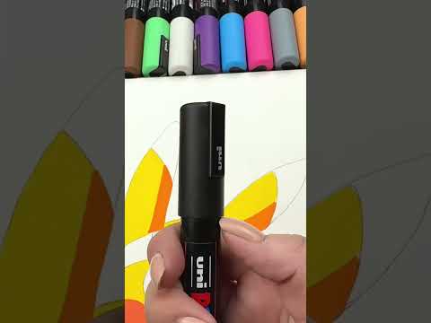 Drawing Pikachu + Naruto using Posca Markers!!! #shorts