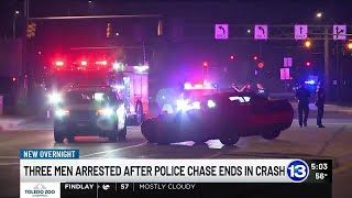 3 arrested after cross-state police chase ends in a crash