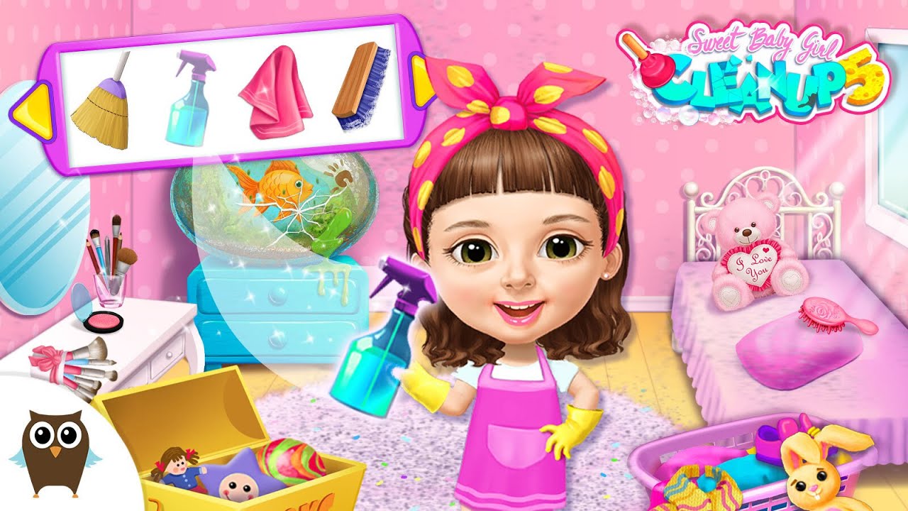 Sweet Baby Girl Cleanup Messy House - Fun Game For Kids - Baby Games Videos  