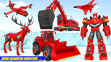 Snow Excavator Robot Deer Robot Car Game Battle Alien Attack #2 | Android iOS Gameplay