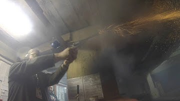 Ruger Old Army black powder revolver in slow motion