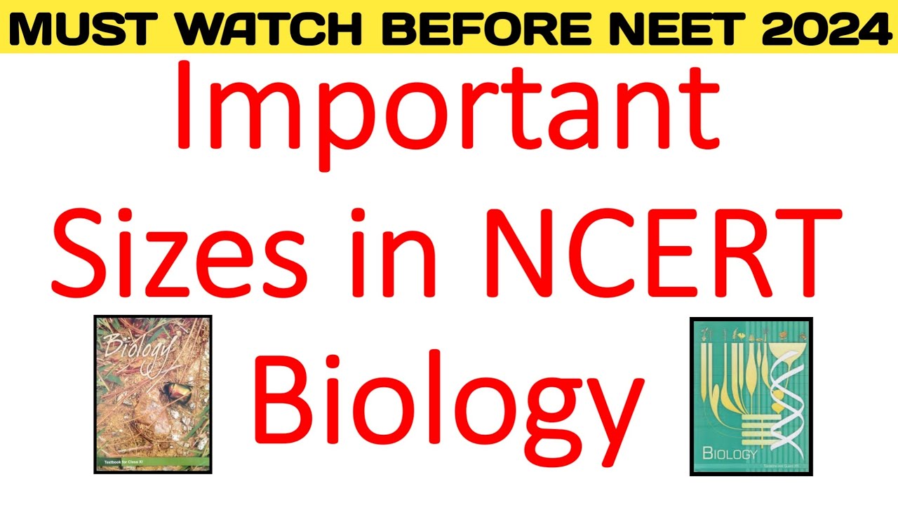 Important Size In ncert Biology 🧬 For Neet 2024 | NEET Biology | Must ...