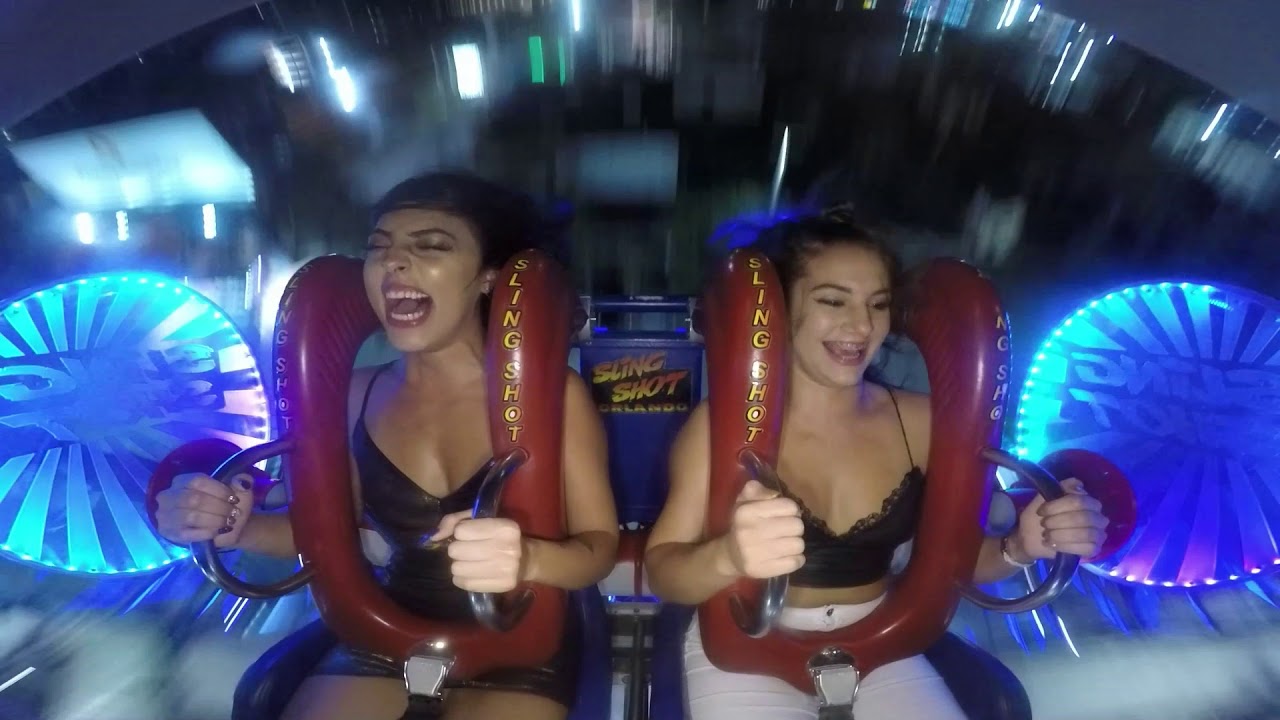 Tits out on slingshot ride