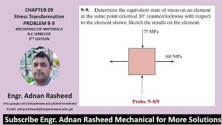 9-9 Stress Transformation |Mechanics of Material RC Hibbeler|