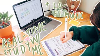 Study w/ Me: lo-fi music, iPad studying, note-taking, real-time, one hour of studying