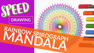 SPEED DRAWING: Rainbow spirograph mandala