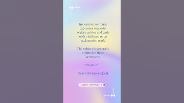 Imperative Sentence - Meaning, Types with Examples! #shorts  #ytshorts